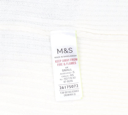 Marks and Spencer Women's Cream Mix Cardigan Small Acrylic Knit