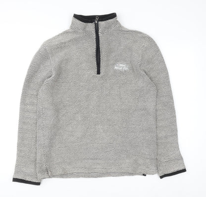 Mens UK Size S Weird Fish Grey 1/2 Zip Sweatshirt