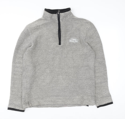Mens UK Size S Weird Fish Grey 1/2 Zip Sweatshirt