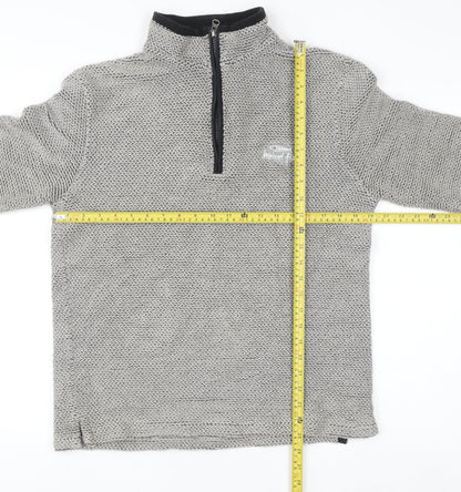 Mens UK Size S Weird Fish Grey 1/2 Zip Sweatshirt