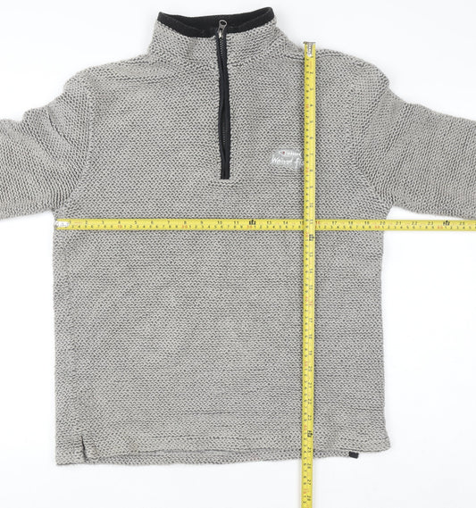 Mens UK Size S Weird Fish Grey 1/2 Zip Sweatshirt