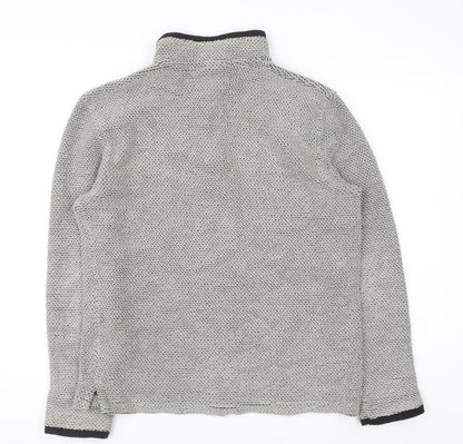 Mens UK Size S Weird Fish Grey 1/2 Zip Sweatshirt