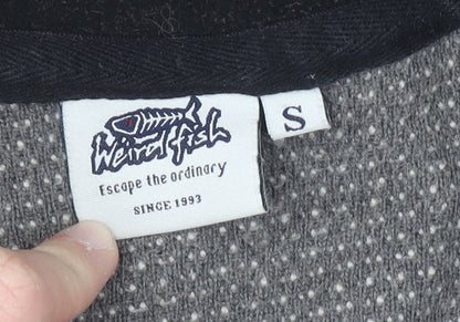 Mens UK Size S Weird Fish Grey 1/2 Zip Sweatshirt