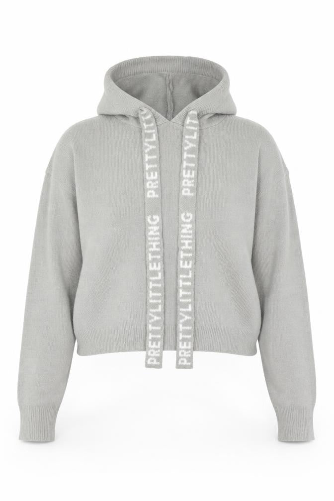 Womens UK Size S PRETTYLITTLETHING Grey Pullover Hoodie