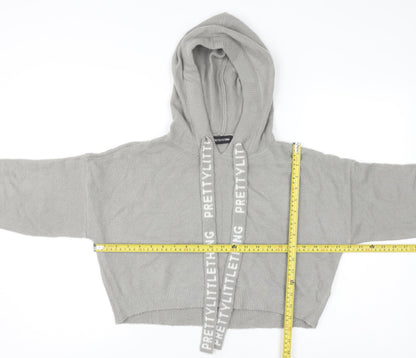 Womens UK Size S PRETTYLITTLETHING Grey Pullover Hoodie