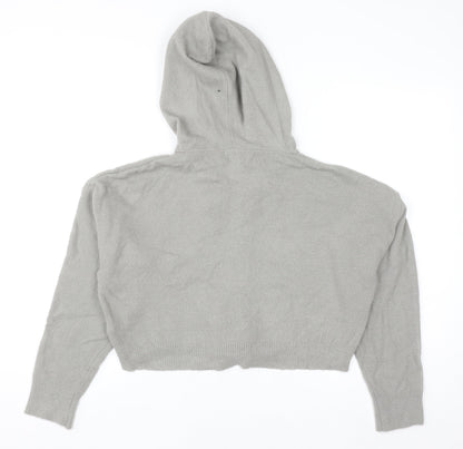 Womens UK Size S PRETTYLITTLETHING Grey Pullover Hoodie