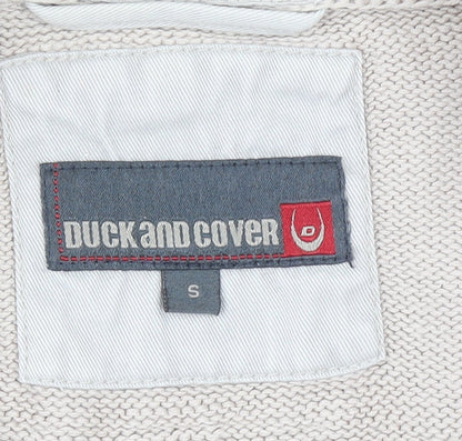 Mens UK Size S Duck and Cover Beige 1/4 Zip Jumper
