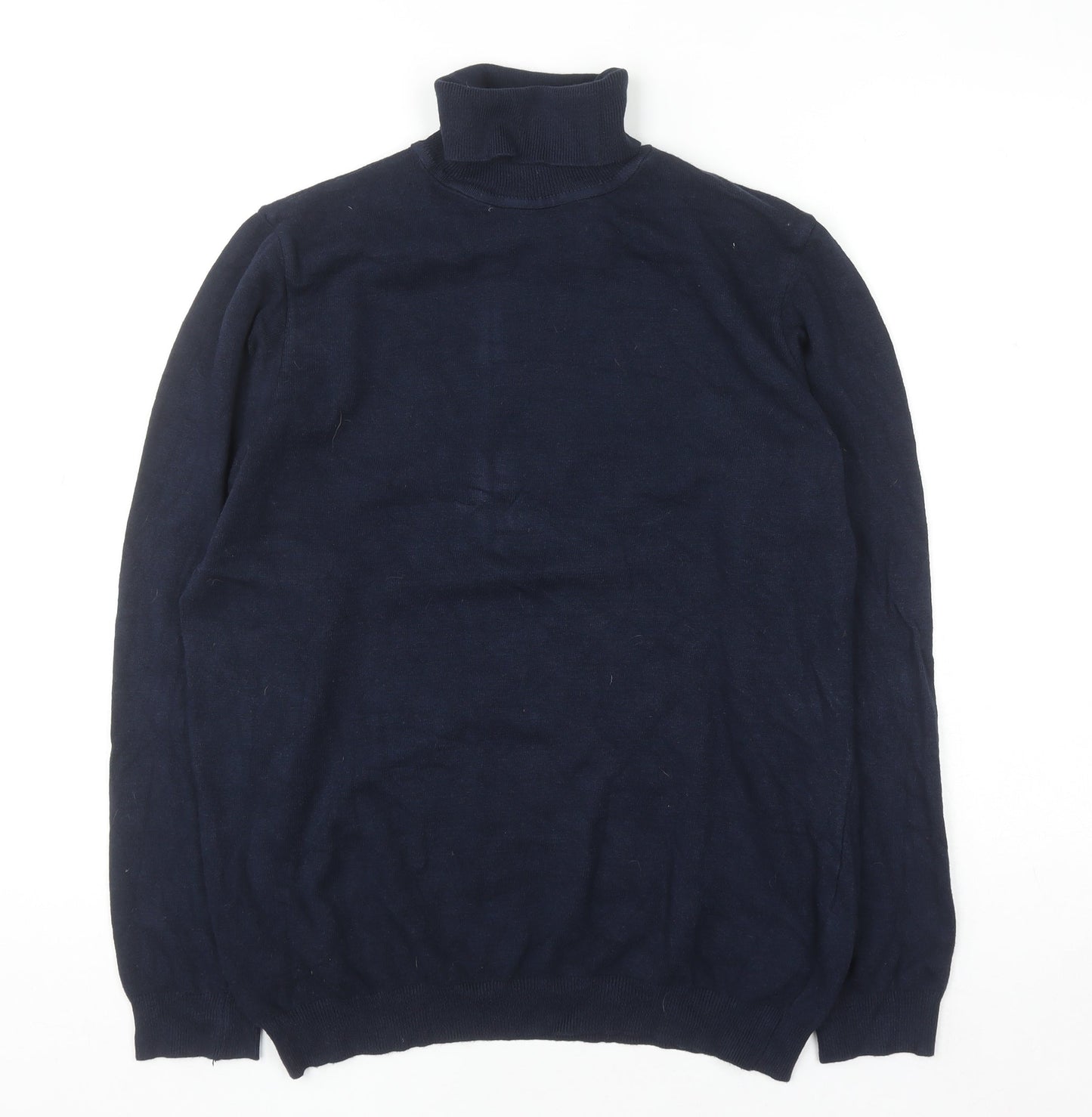 Mens UK Size L Pull & Bear Blue Pullover Jumper
