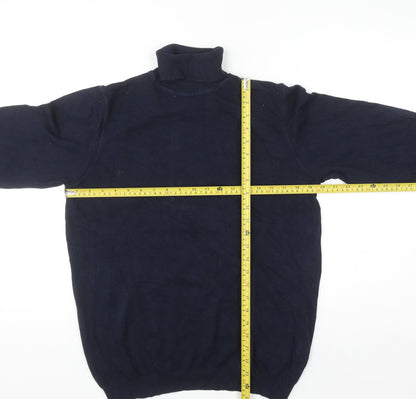 Mens UK Size L Pull & Bear Blue Pullover Jumper