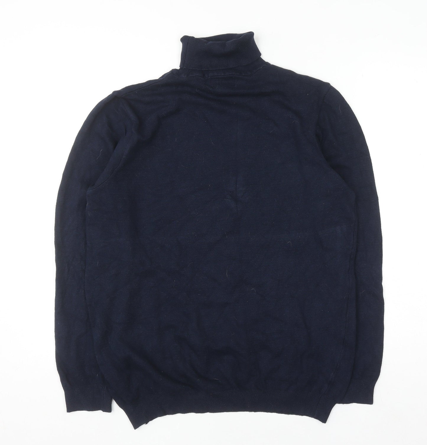 Mens UK Size L Pull & Bear Blue Pullover Jumper
