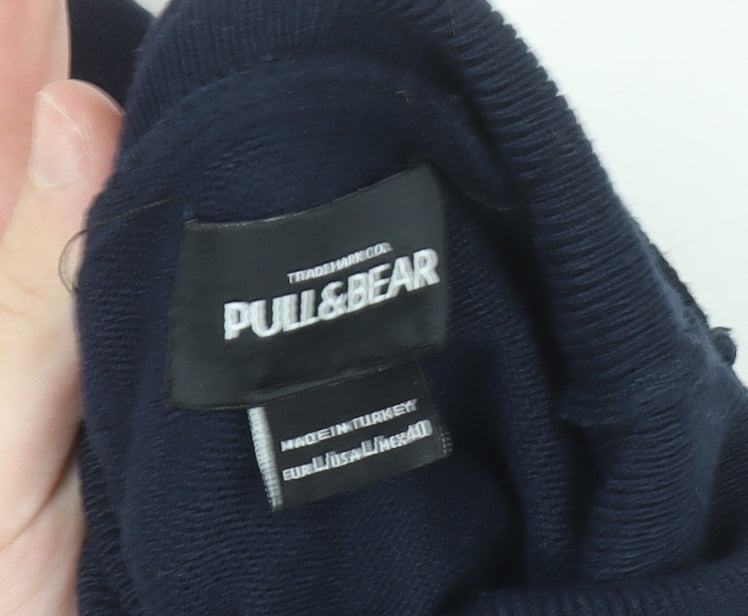 Mens UK Size L Pull & Bear Blue Pullover Jumper