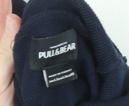 Mens UK Size L Pull & Bear Blue Pullover Jumper