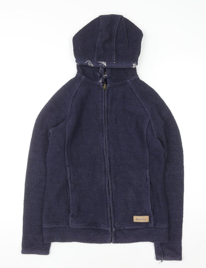 Womens UK Size 8 Weird Fish Blue Full Zip Hoodie