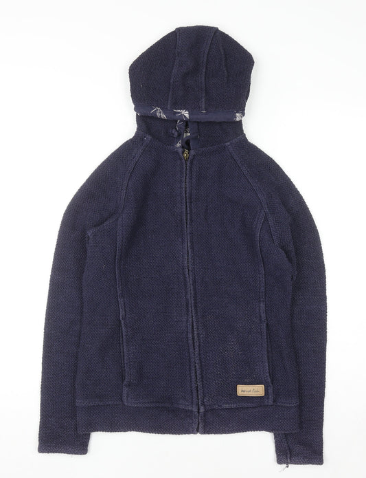 Womens UK Size 8 Weird Fish Blue Full Zip Hoodie