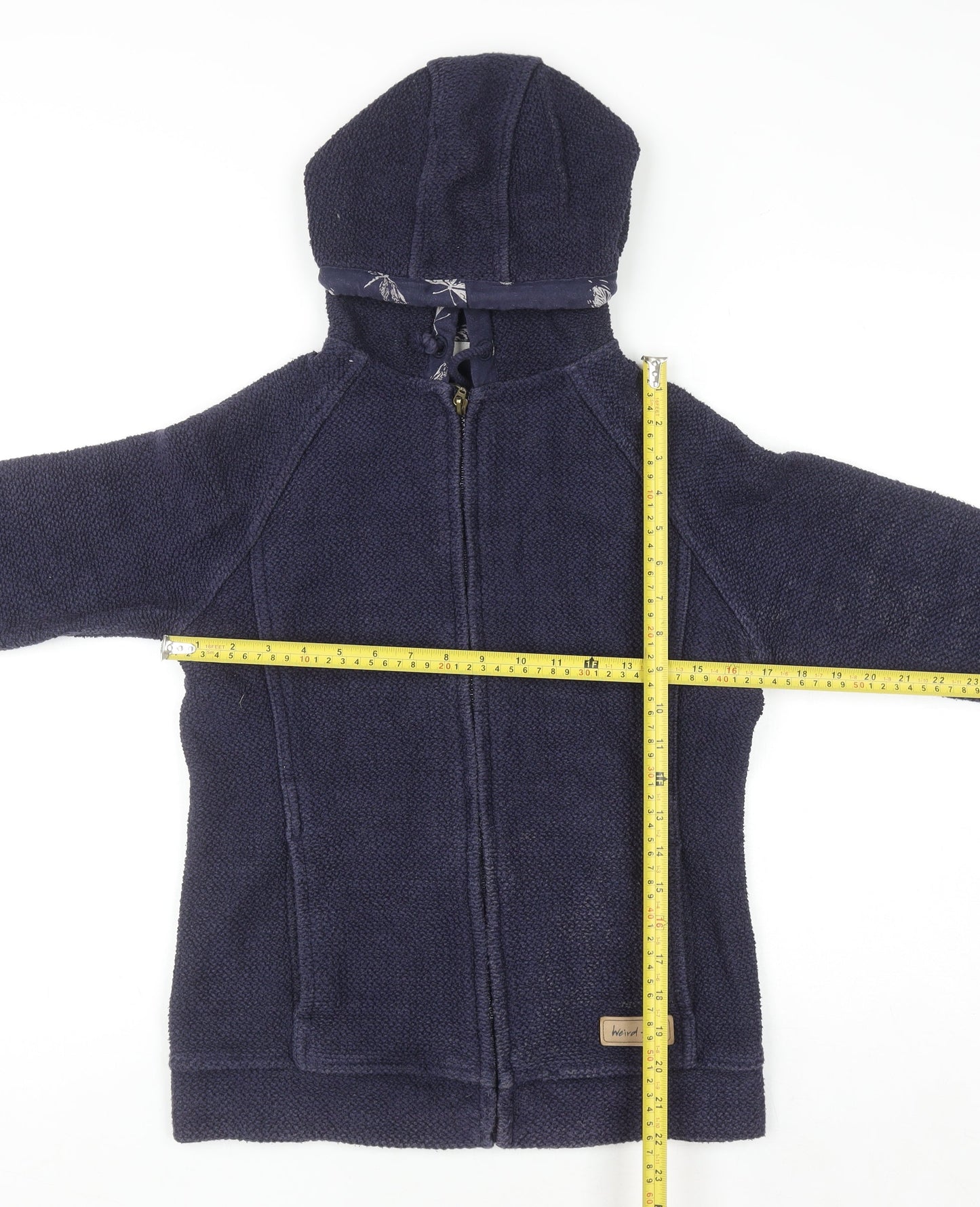 Womens UK Size 8 Weird Fish Blue Full Zip Hoodie