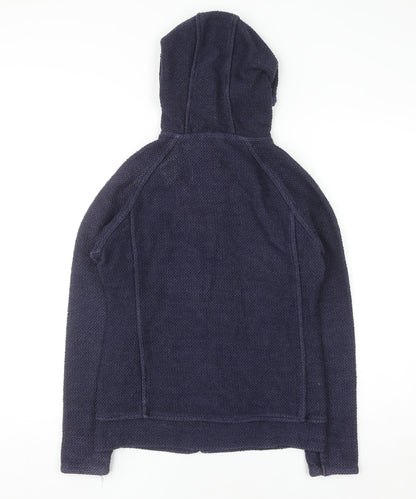 Womens UK Size 8 Weird Fish Blue Full Zip Hoodie