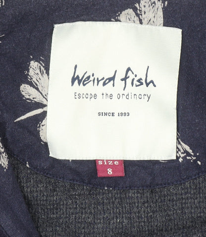 Womens UK Size 8 Weird Fish Blue Full Zip Hoodie