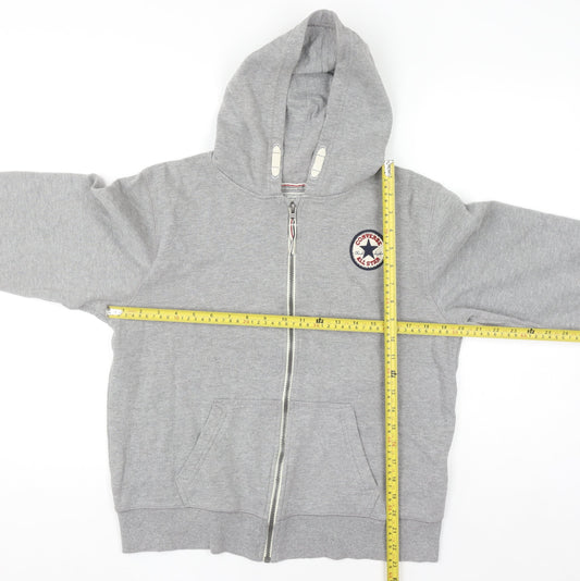 Converse Boys Grey Full Zip Hoodie 13-15 Years Cotton Blend