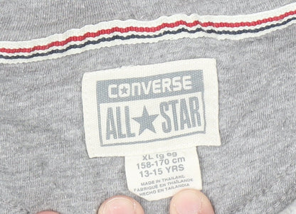 Converse Boys Grey Full Zip Hoodie 13-15 Years Cotton Blend