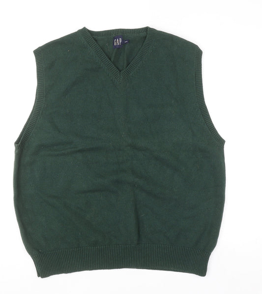 GAP Men's Green Cotton V-Neck Sleeveless Vest XL