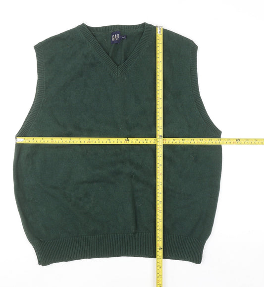 GAP Men's Green Cotton V-Neck Sleeveless Vest XL