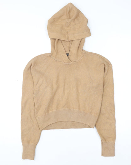 Womens UK Size XS Brave Soul Beige Pullover Hoodie