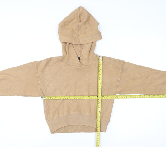 Womens UK Size XS Brave Soul Beige Pullover Hoodie