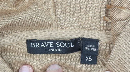 Womens UK Size XS Brave Soul Beige Pullover Hoodie