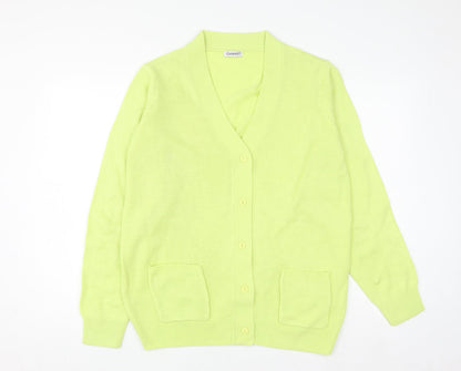 Damart Womens Green V-Neck Long Sleeve Knit Cardigan Size 14