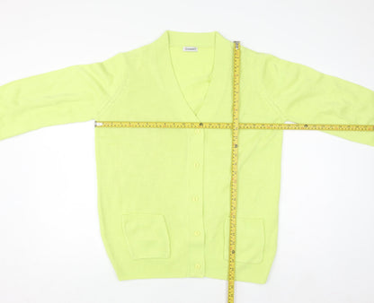 Damart Womens Green V-Neck Long Sleeve Knit Cardigan Size 14
