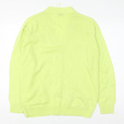 Damart Womens Green V-Neck Long Sleeve Knit Cardigan Size 14
