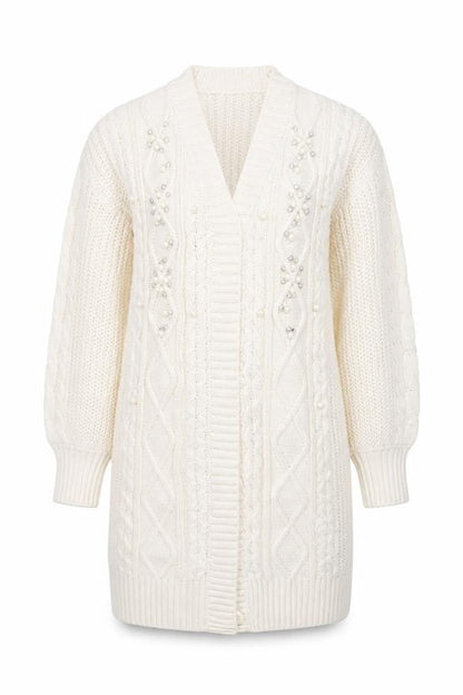 Womens UK Size 10 Very Ivory Cardigan Jumper