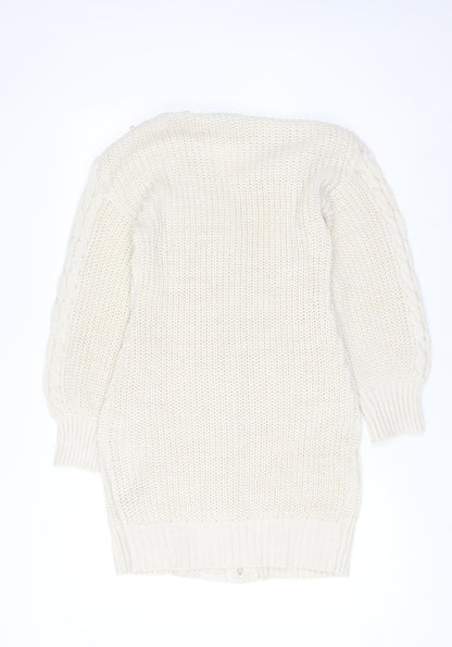 Womens UK Size 10 Very Ivory Cardigan Jumper