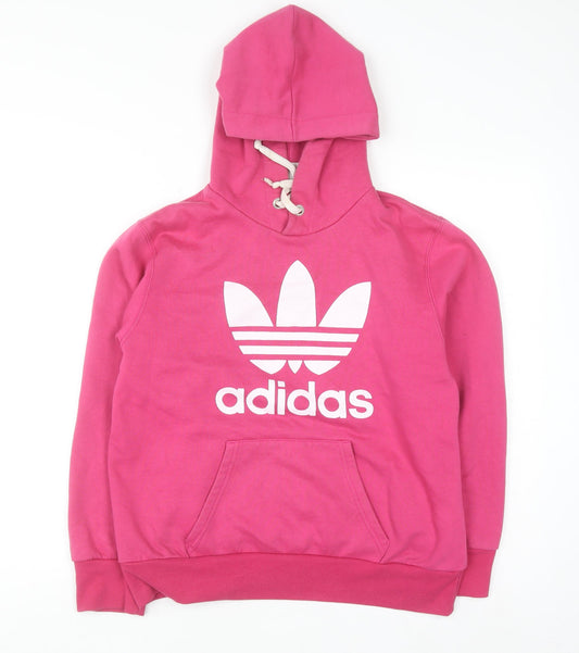Womens UK Size M adidas Pink Pullover Hoodie