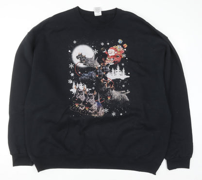 Mens UK Size 2XL JERZEES Black Pullover Sweatshirt