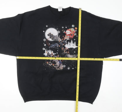 Mens UK Size 2XL JERZEES Black Pullover Sweatshirt