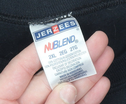 Mens UK Size 2XL JERZEES Black Pullover Sweatshirt