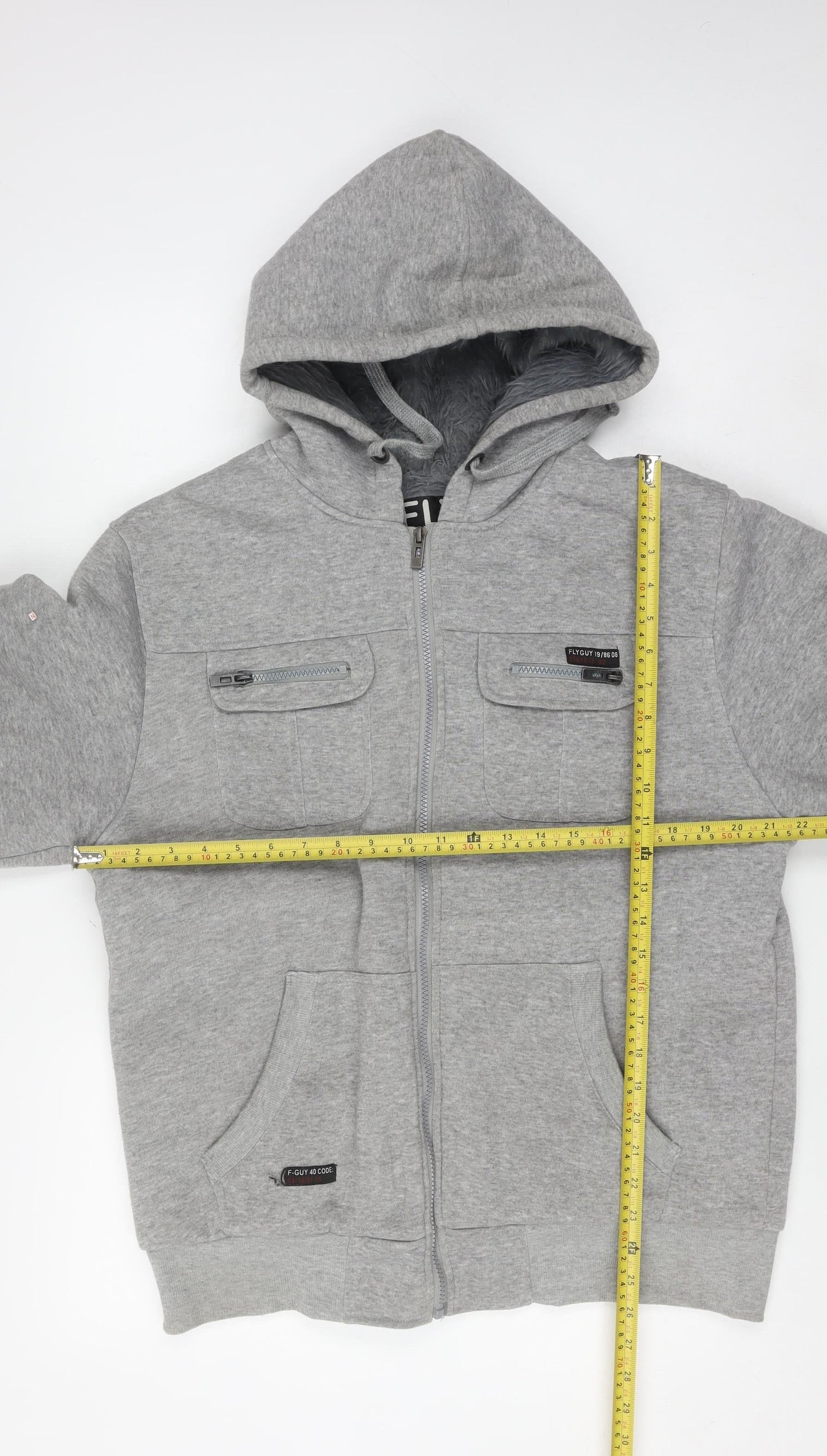 Mens UK Size L Fly Guy Grey WalkingGym & TrainingRunning & Jogging Jacket
