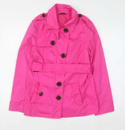 Womens UK Size 12 Marks and Spencer Pink Trench Coat