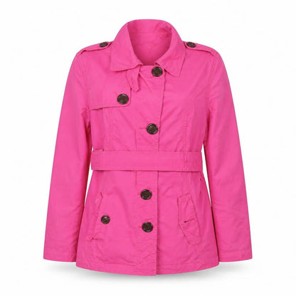 Marks & Spencer Women's Pink Cotton Belted Trench Coat Size 12