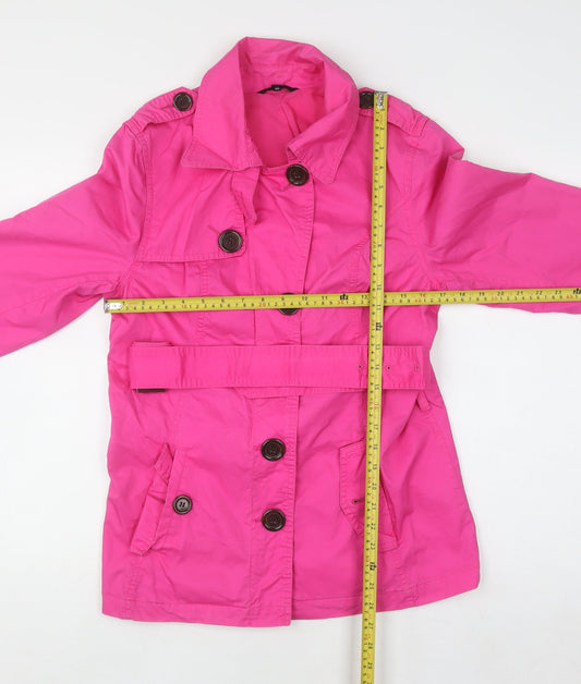 Womens UK Size 12 Marks and Spencer Pink Trench Coat
