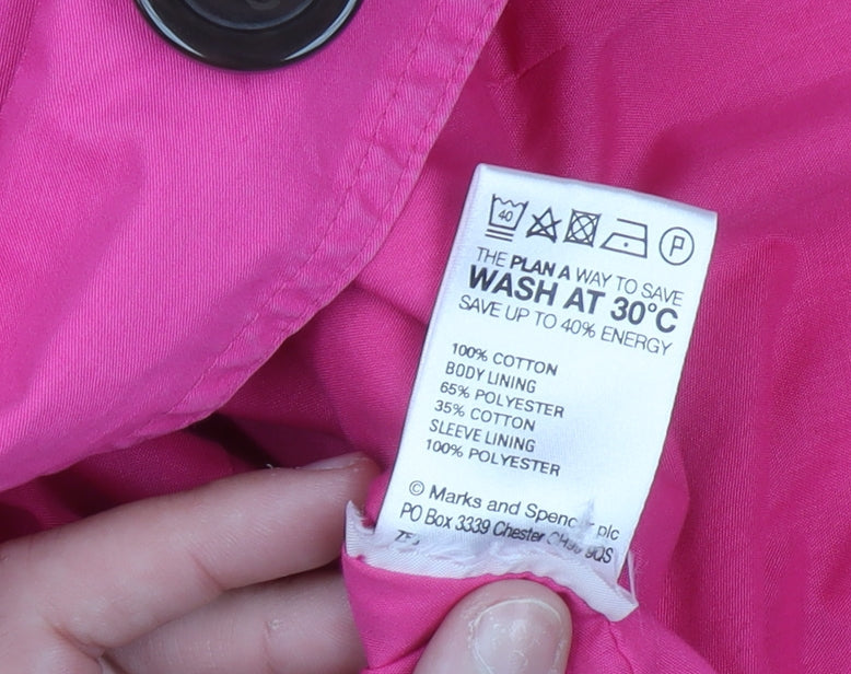 Womens UK Size 12 Marks and Spencer Pink Trench Coat