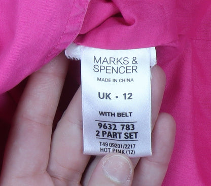 Womens UK Size 12 Marks and Spencer Pink Trench Coat