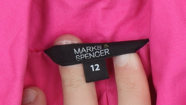 Womens UK Size 12 Marks and Spencer Pink Trench Coat