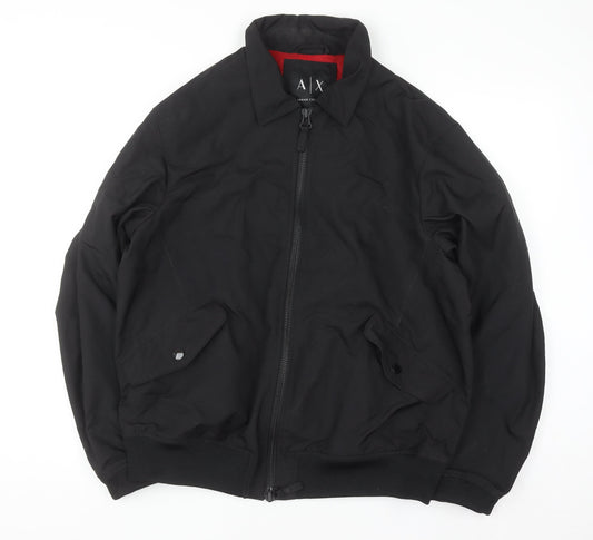 Mens UK Size 2XL Armani Exchange Black Bomber Jacket