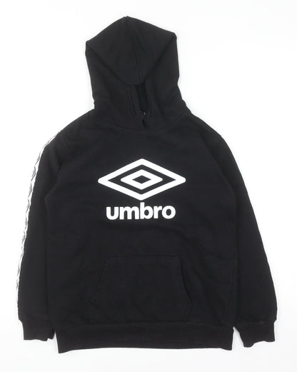 Boys UK Size 7-8 Years Umbro Black Pullover Hoodie