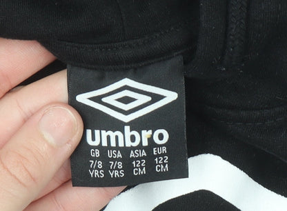 Boys UK Size 7-8 Years Umbro Black Pullover Hoodie