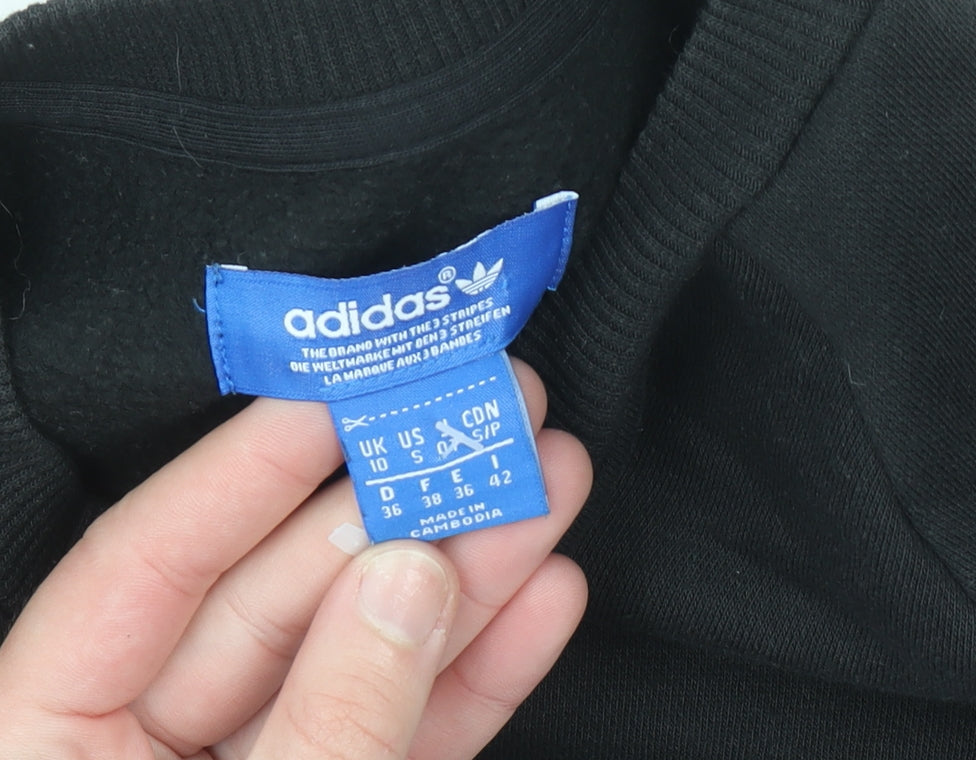 Womens UK Size 10 adidas Black Pullover Sweatshirt