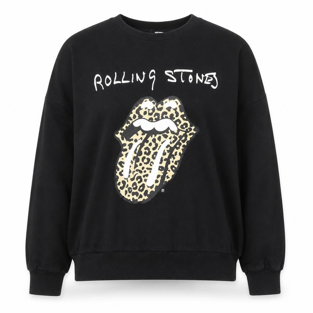 Womens UK Size 12 The Rolling Stones Black Pullover Sweatshirt