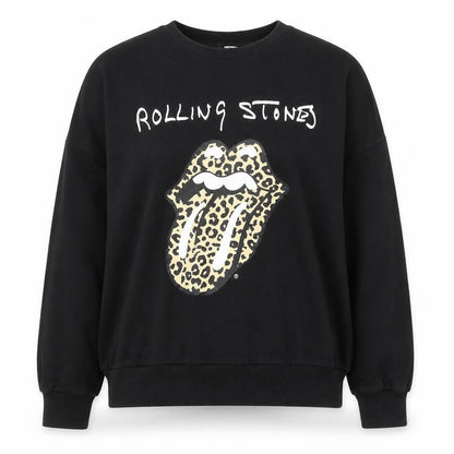 Womens UK Size 12 The Rolling Stones Black Pullover Sweatshirt